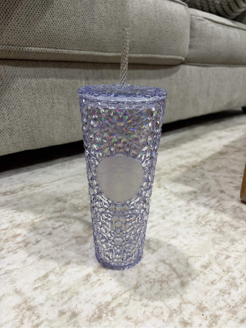 Starbucks Iridescent Lavender Studded Cold Cup with Straw